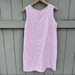Vintage Mishi 100% Wearable Pink Linen Dress Size Small Beach Summer Vacation